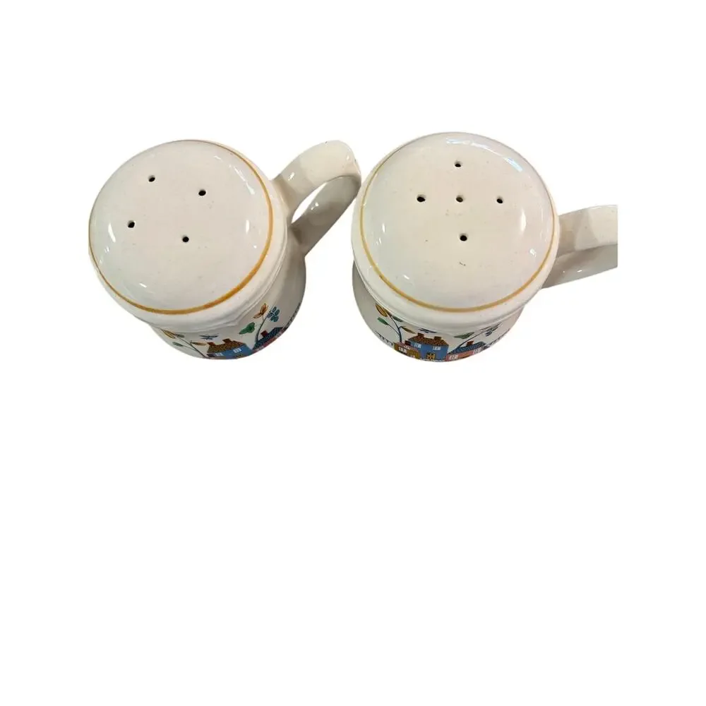 Vintage Heartland Salt & Pepper Shakers Mug Handle Cottage Farmhouse